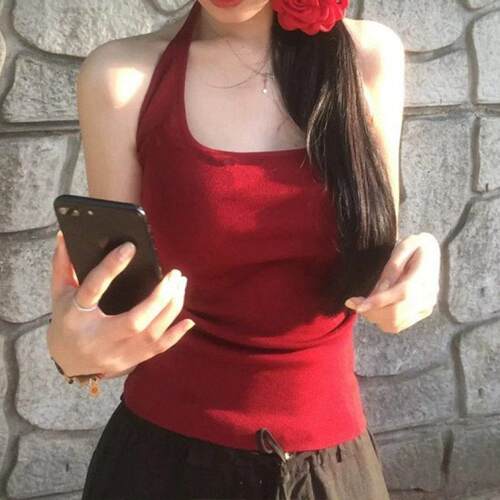 Women Seamless Halter Tank Athletic Tops Fitting Breathable