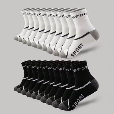 Men 20 Pair Athletic Socks Breathable Moisture Wicking Ankle