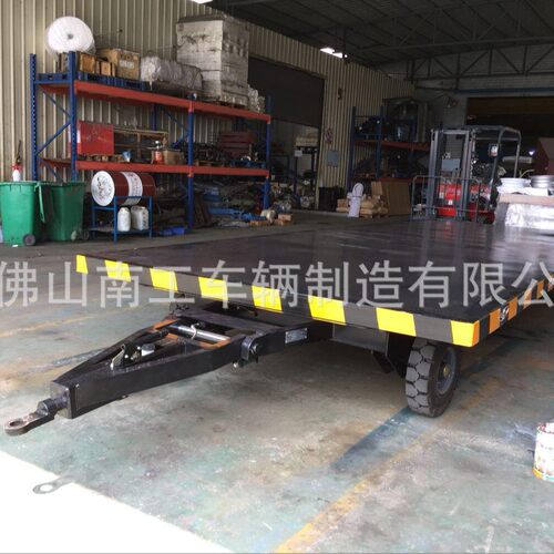2.5吨平板拖车 五金材料周转用工具拖车 无动力牵引式拖车