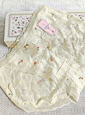 秘语内裤女性感蕾丝高开叉中腰三角裤薄款透气纯棉裆短裤头71145