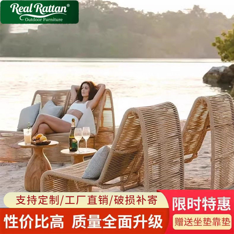 东南亚风户外藤编单人沙发椅