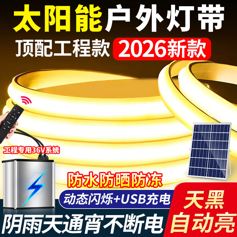太阳能灯带led户外灯超亮感应户外氛围灯2026新款家用造景照明灯