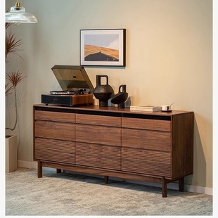 北欧全实木九斗柜北美黑胡桃木斗柜简约卧室客厅收纳储物柜六斗柜