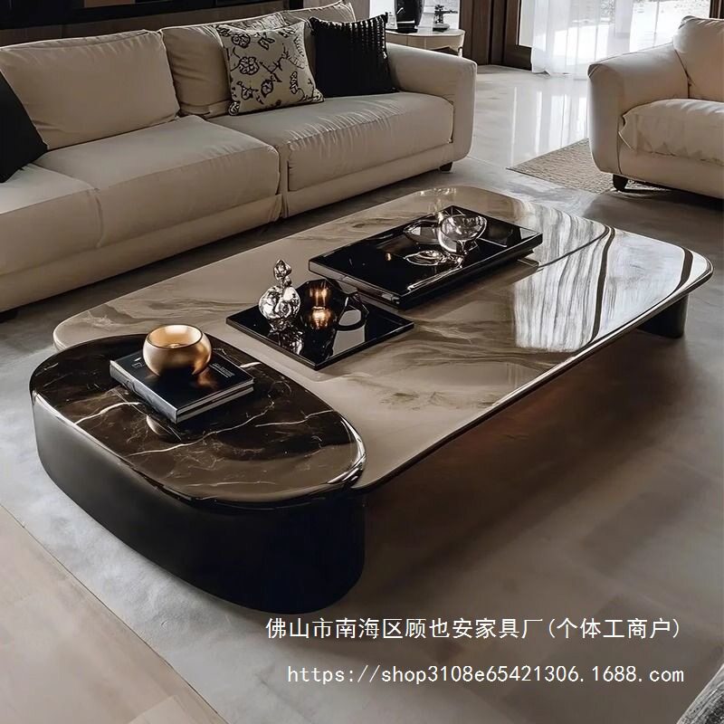 GYA轻奢微晶石茶几电视柜组合