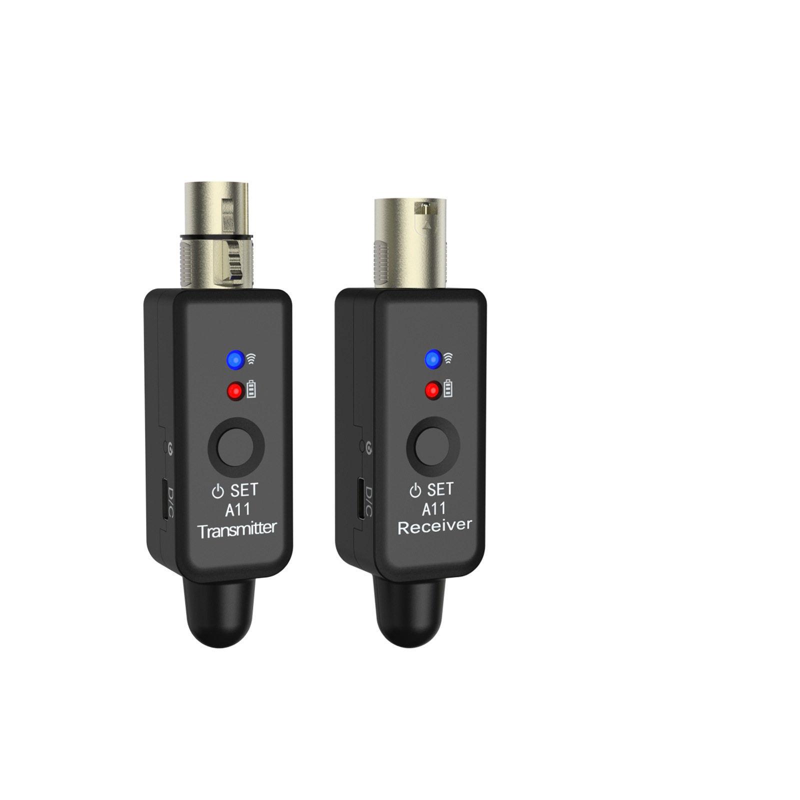 A11无线传输卡侬麦克风转6.35转接器2.4GHz Wireless Mic Adapter