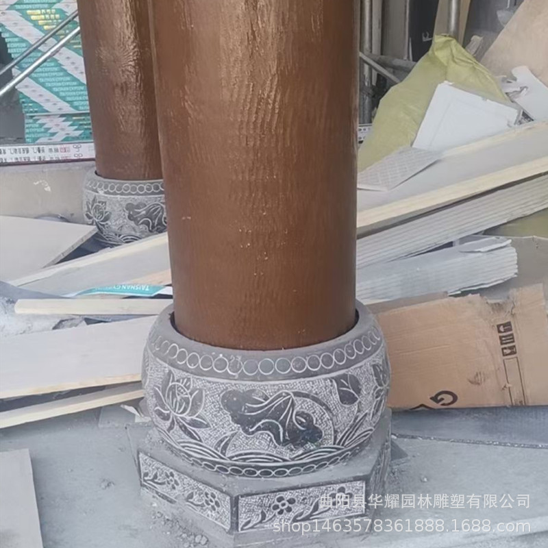 仿古青石做旧石雕柱墩古建专用