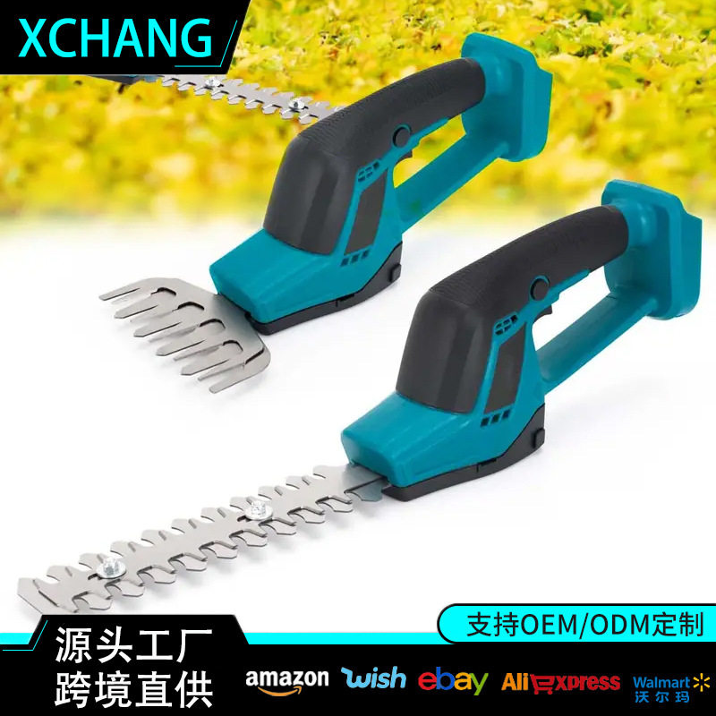 源头工厂跨境电动草坪修剪机小型割草机多功能锂电手持篱笆绿篱机