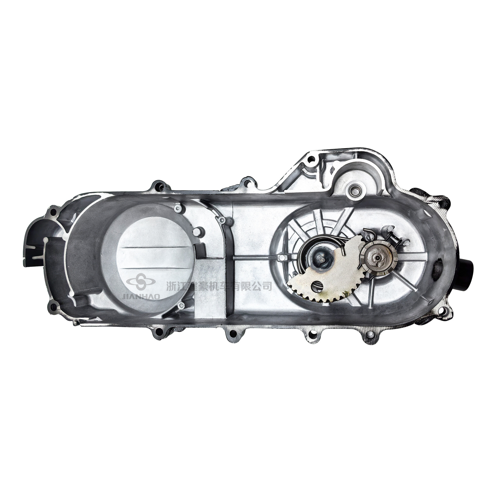 踏板发动机 GY6-50/60/80 左盖侧盖边盖左曲轴箱盖组合 43cm