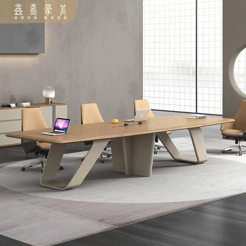会议桌椅组合大型轻奢洽谈桌现代会议室长桌高端工作台时尚洽谈桌