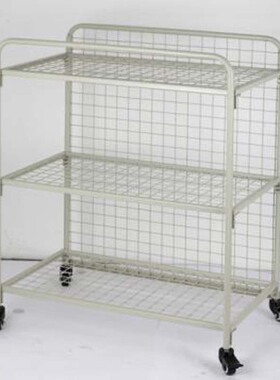 FRS020052网格式车间移动摆放架三层工具零件车FRS020051