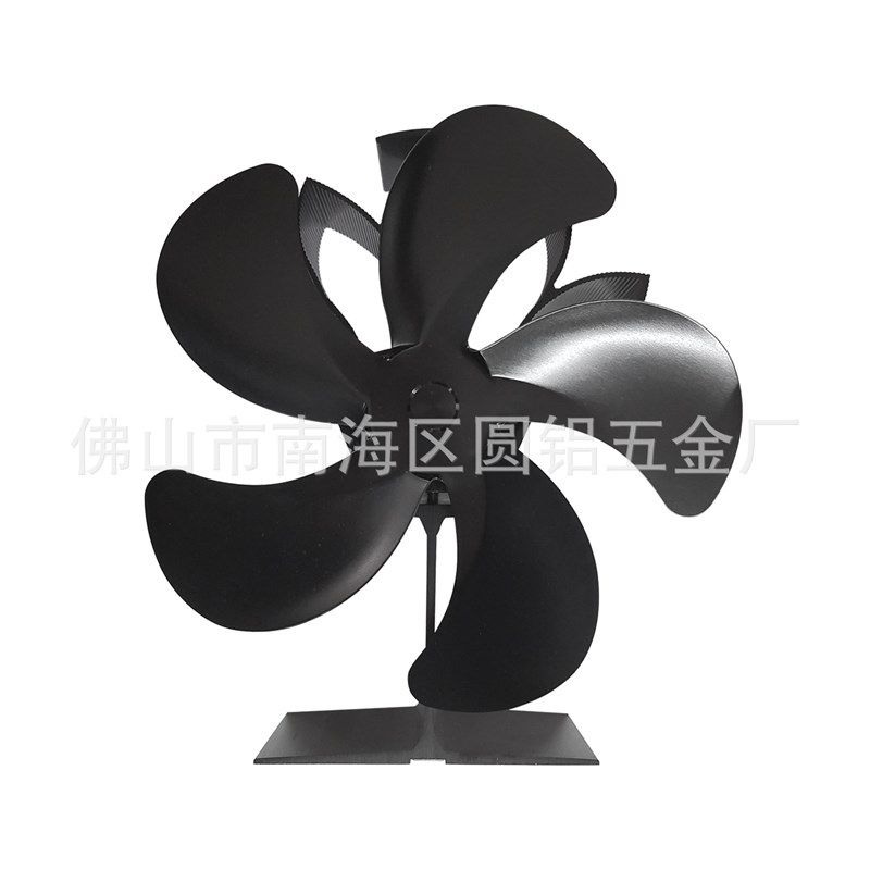 2021新款5叶外贸欧美热动力壁炉风扇 冰钓和野营取暖循环热风扇