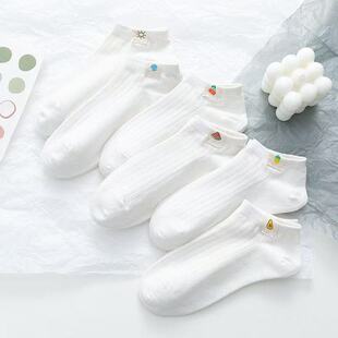 爆款简约百搭清新水果短袜女生船袜浅口春夏季薄款船袜可爱日系袜