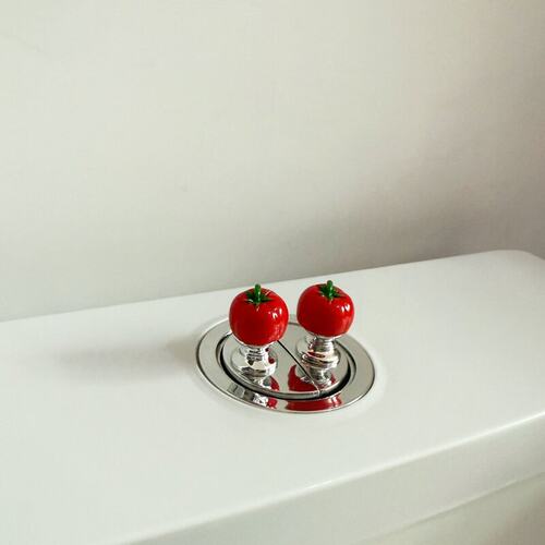卫生间按钮冲水水箱辅助按键提盖器可爱小号番茄马桶按压美甲专用