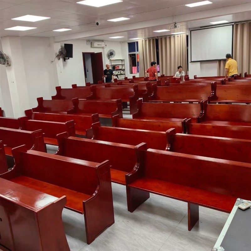 支持定制连椅排椅j教会椅子 教堂长椅 实木椅子 木制长椅木制椅