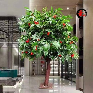 仿真荔枝树龙眼树桂圆树s人造水果树大型落地花艺摆件商场超市装