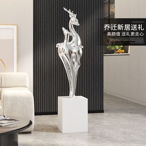 电镀福鹿客厅落地摆件沙发电视柜高D端大气装饰品门V店开业乔迁礼