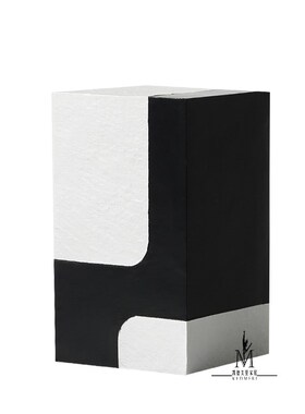 北欧风双色洞石座装饰摆件创意家居客厅电K视柜树脂工艺品轻奢摆