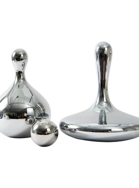 轻奢高级感电镀银色水滴摆件客z厅桌面茶几电视柜现代极简软装饰