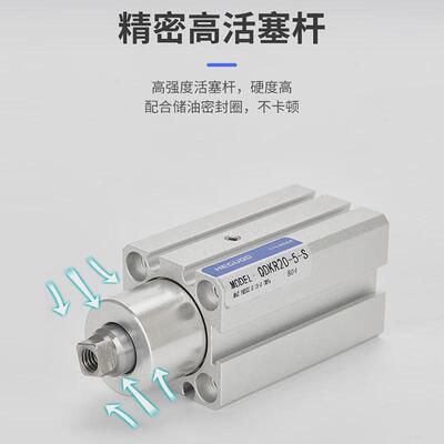 QDK平面型0度旋转回转夹紧下压转角DKBS90度气缸BDK20/25/32/40