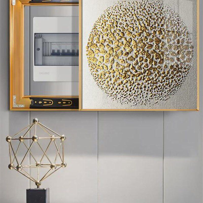 轻奢电表箱装饰画免打孔遮挡箱欧式抽象配电O箱北欧客厅电闸盒挂