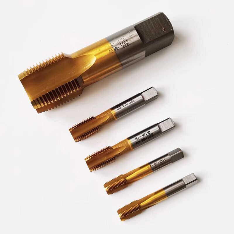 含钴镀钛直槽管螺纹机用丝锥不锈钢 G ZG NPT PT RC 1/8 1/4 3/8