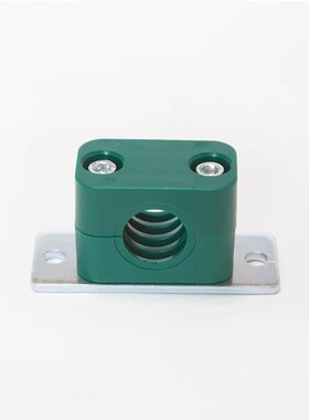 深绿色G2/G5/G3轻r型管夹实验室不锈钢卡套管固定安装工程塑料管