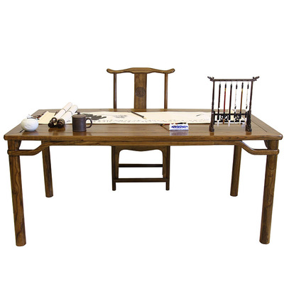 实木书法桌中式书桌榆木家具书房画案书画桌写字台办公桌国学桌