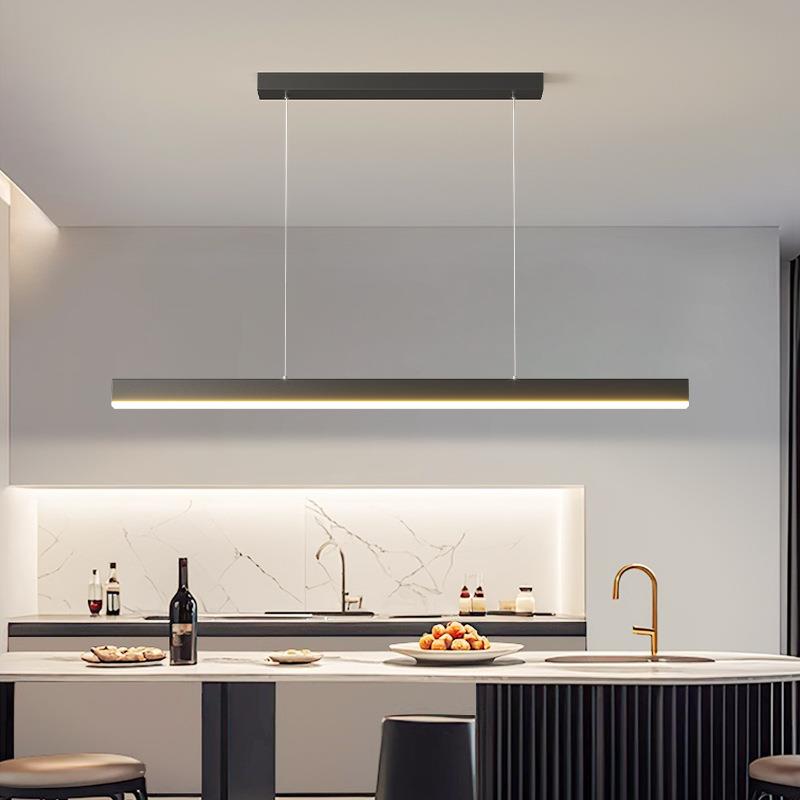 现代简约家用一字餐厅吊灯几何餐桌灯极简餐厅茶室吧台饭店长条灯