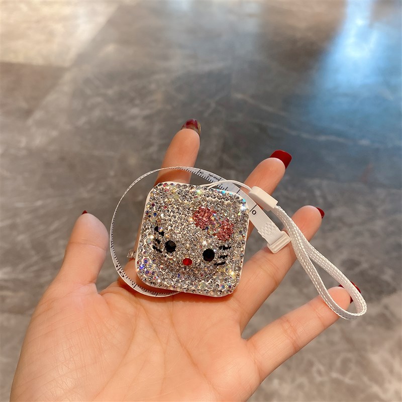 镶钻卷尺小随身可爱KT迷你皮尺软尺测量衣服装三围胸围腰围米尺子