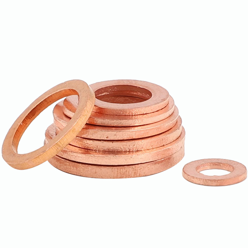 紫铜平垫片 密封铜平垫圈1-1.5-2mm厚平垫内径M5-M6-M8-M10-M48