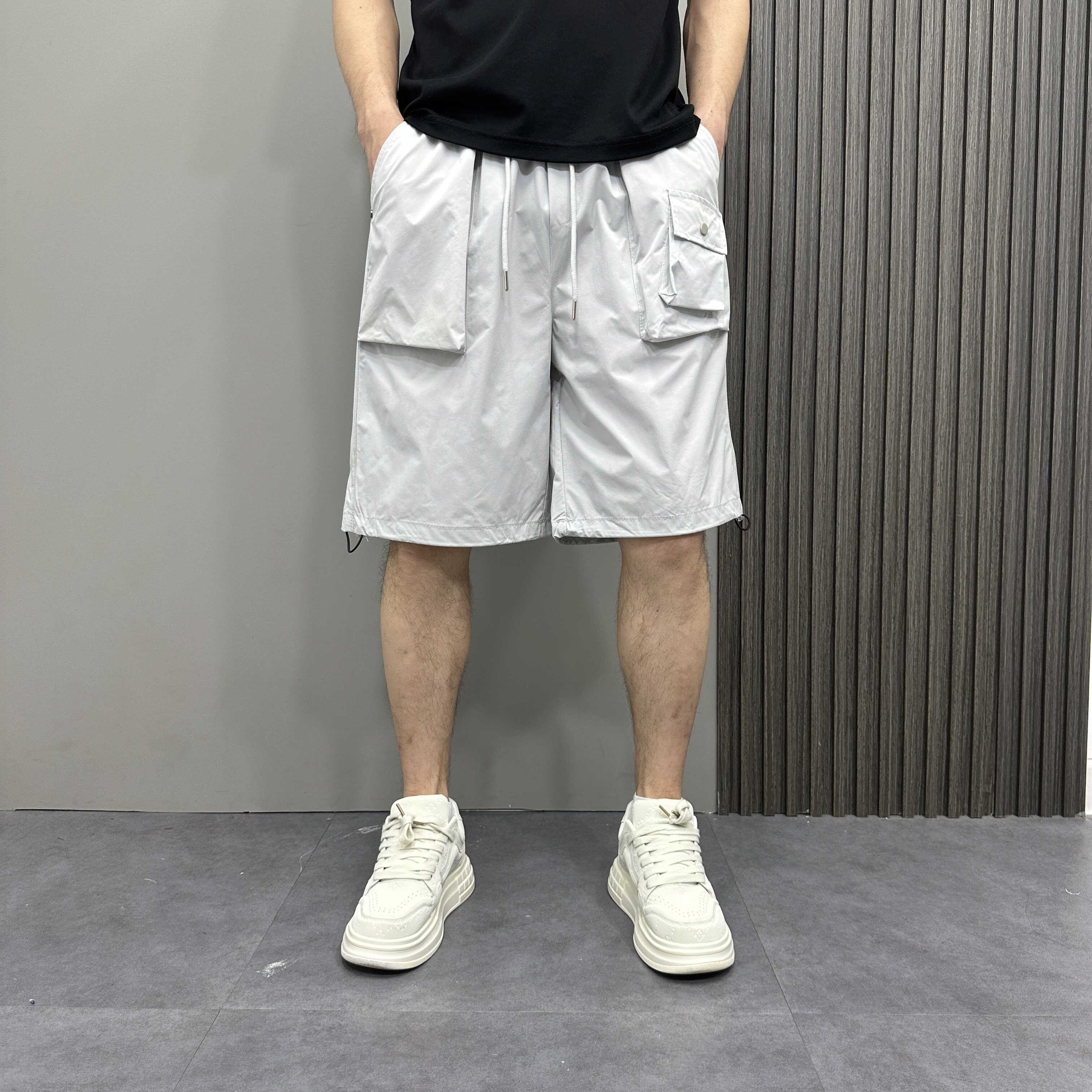 夏季潮流薄款速干抽绳五分短裤