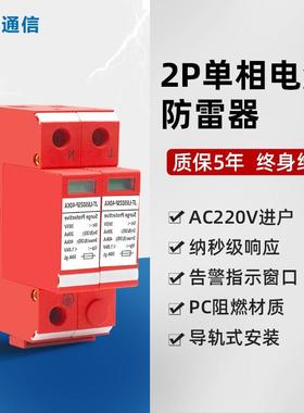 二三级2P单相220V电源防雷模块20/40/60KA机房家用浪涌保护避雷器