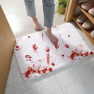 饰恐怖血腥地垫家用浴室吸水防滑脚垫门厅玄关地垫 代发万圣节装