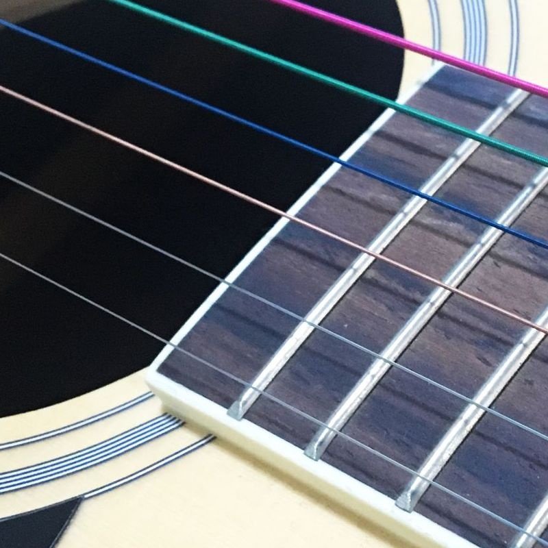 吉他琴弦 彩色琴弦 民谣木吉他钢弦6根民谣散装琴弦 工厂弦吉他