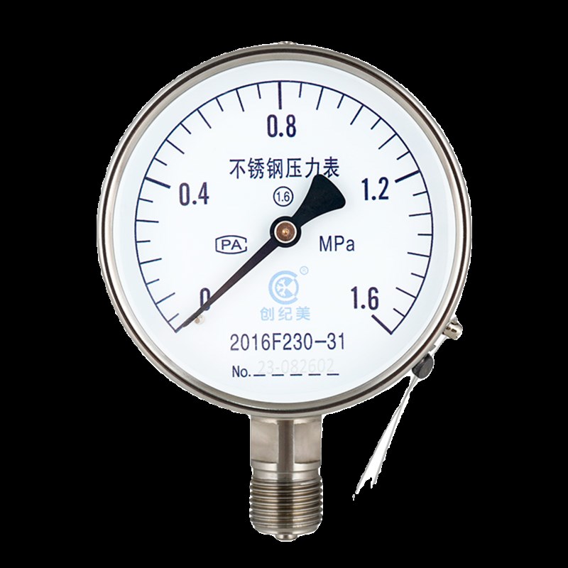 不锈钢压力表Y100BF氨用气压水压油压液压高精度0-0.6/1.0/1.6mpa