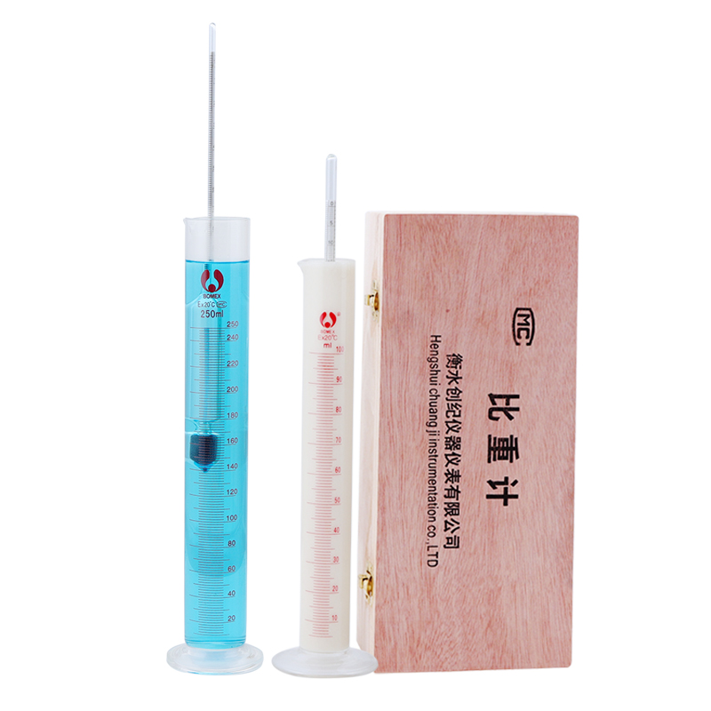 创纪 比重计 密度计液体凉皮面浆浓度测量仪波美计石油密度计木盒
