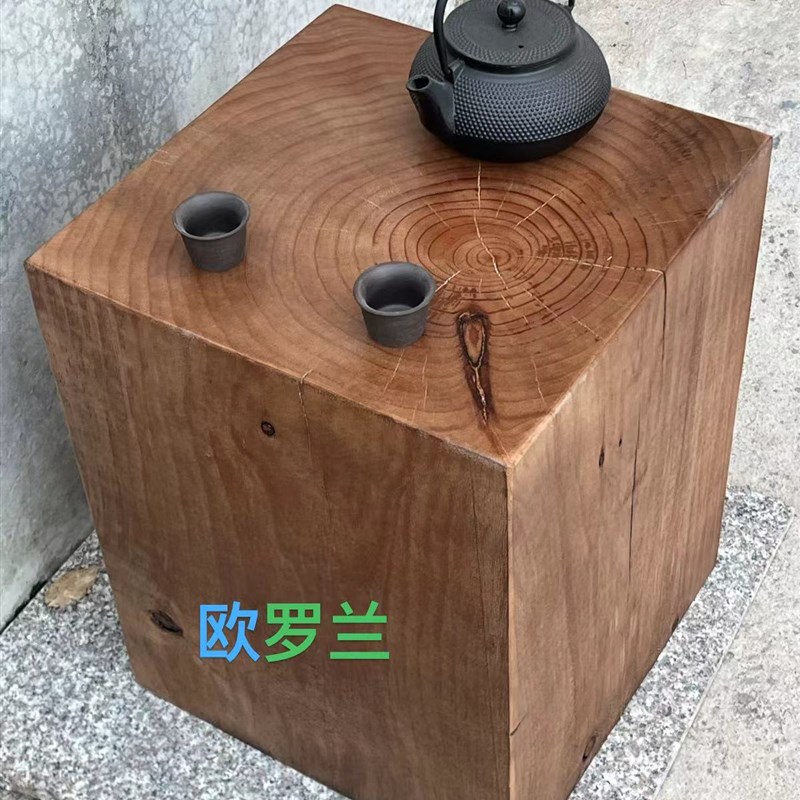 实木墩子树桩花架茶几沙发角几民宿原木根雕木桩床头柜底座摆件