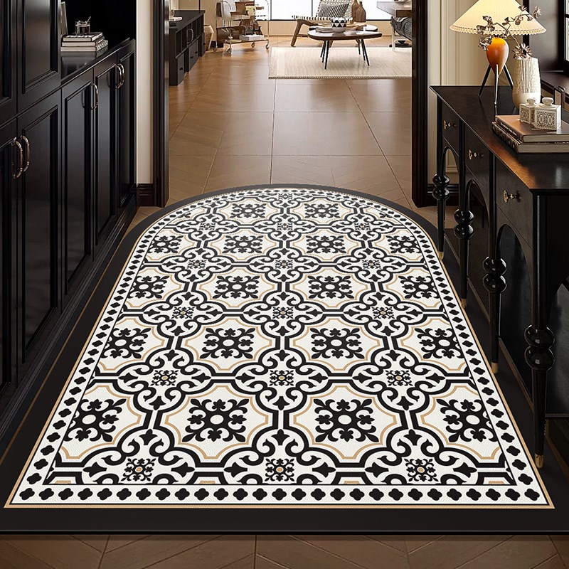 美式复古地垫入户门垫进门高级感防滑玄关门口可擦免洗皮革脚垫子