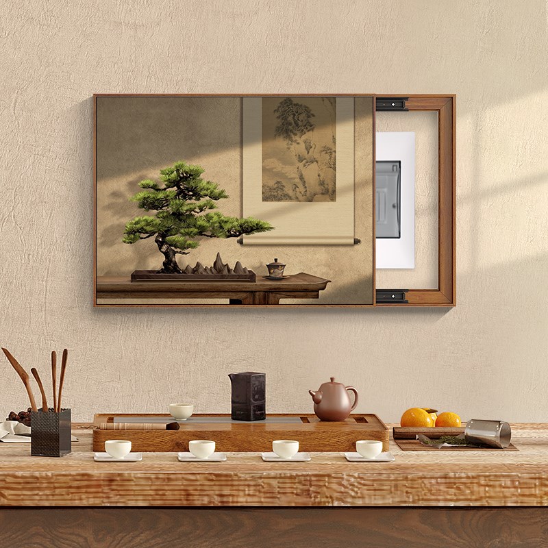 新中式柿柿如意电表箱装饰画免打孔配电箱挂画电闸箱开关遮挡壁画