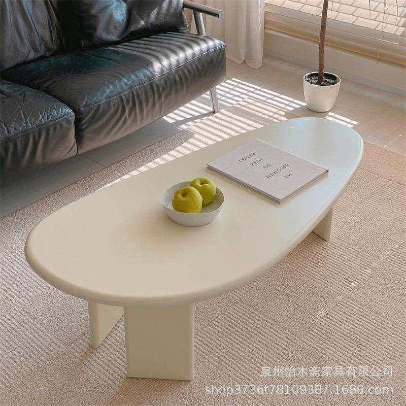 北欧椭圆异形实木茶几主题民宿酒店休闲度假客厅矮桌创意茶几桌子