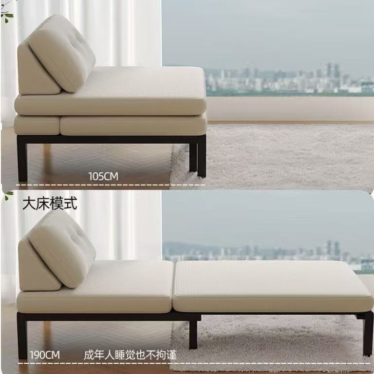 法式中古风实木沙发客厅小户型阳台贵妃可折叠单人沙发床一体两用