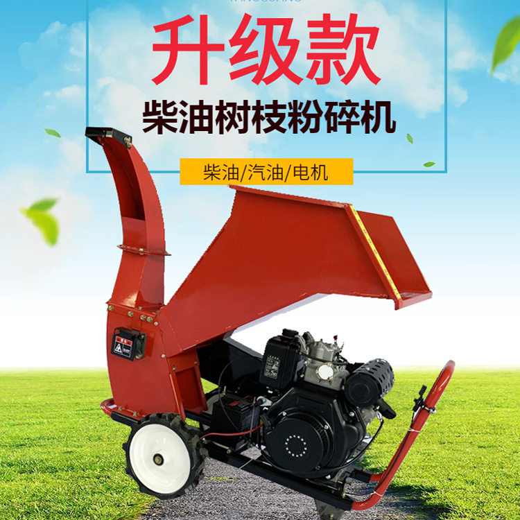 杨柳树枝粉碎机 家用小型电动碎枝机 果园小区修剪枝干粉碎机械