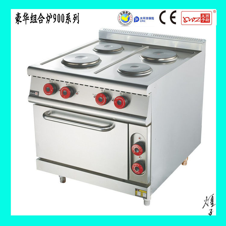 豪华不锈钢组合炉系列 HZ-EC-4R立式电热四头圆形煮食炉连电焗炉