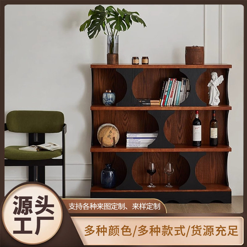 哈利书柜法式书架收纳落地组合简易储物柜异形柜展示美式复古柜子
