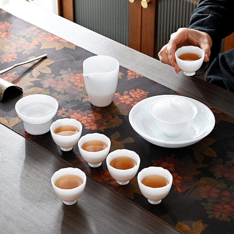 德化冰种羊脂玉陶瓷公道杯简约大号家用办公室茶具白瓷分茶器茶海