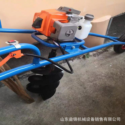 小区绿化栽树挖坑机 2冲程汽油独轮打坑机 硬土质苗圃挖坑机