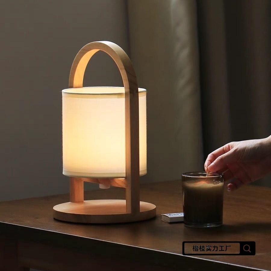 实木可充电睡眠手提小夜灯