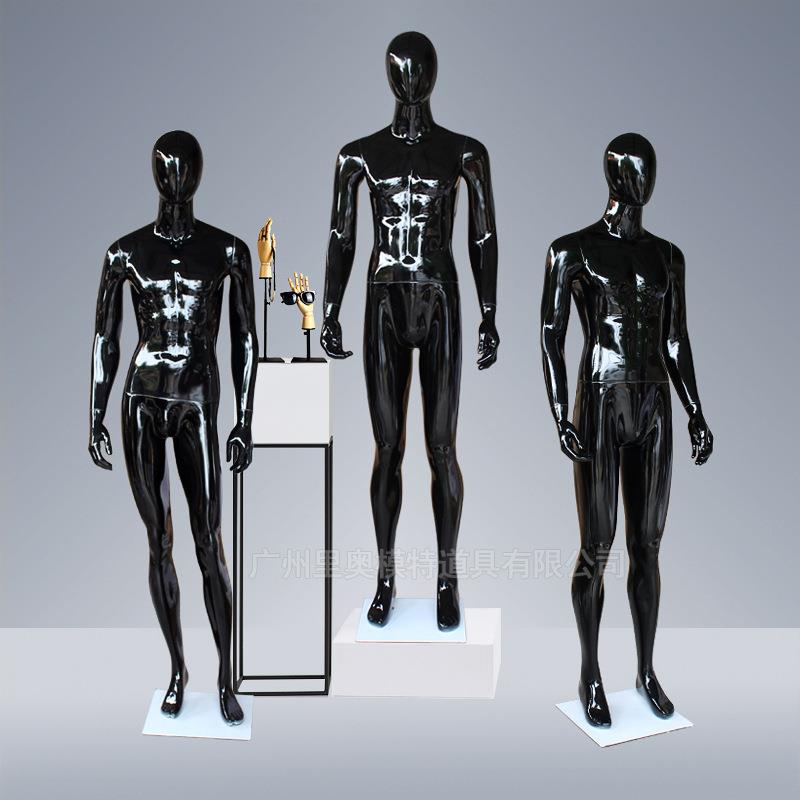 2026新款男模特道具亮黑色男模人体模特男全身mannequinbody