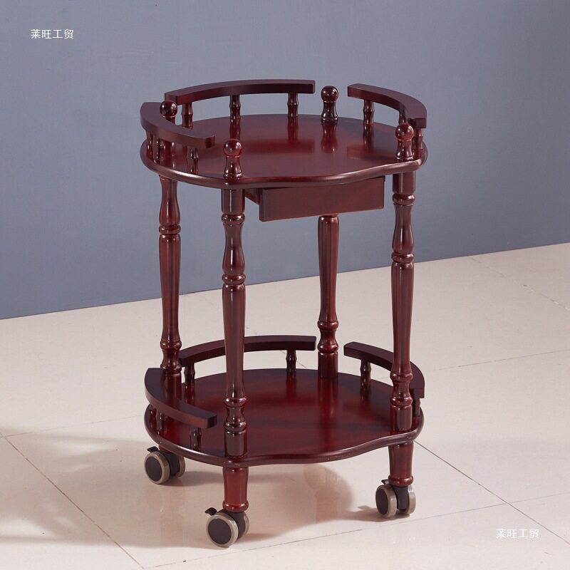 麻将馆小茶几置物架移动双层小圆茶几可移动旁边棋牌室沙发边几