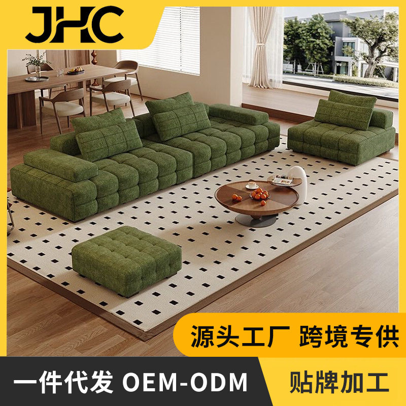 意式极简罗奇堡沙发泡泡网红现代直排沙发设计师小户型布艺沙发